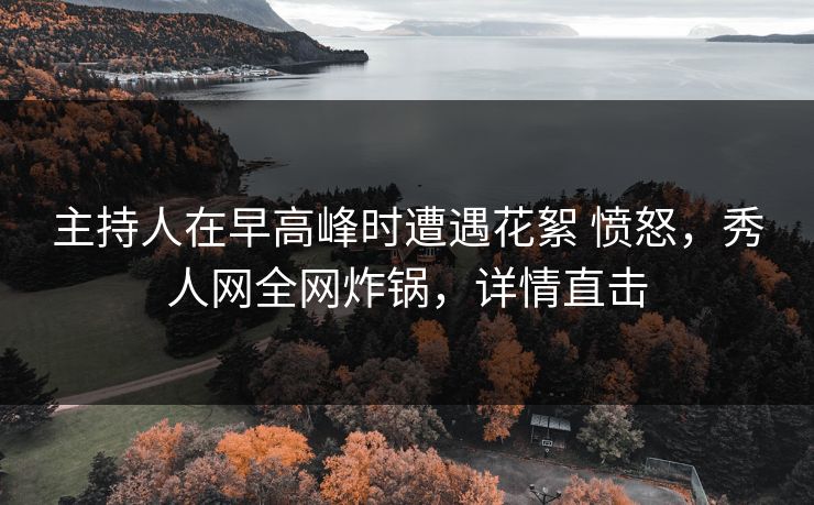 详细阅读:主持人在早高峰时遭遇花絮 愤怒,秀人网全网炸锅,详情直击 主持人在早高峰时遭遇花絮 愤怒,秀人网全网炸锅,详情直击