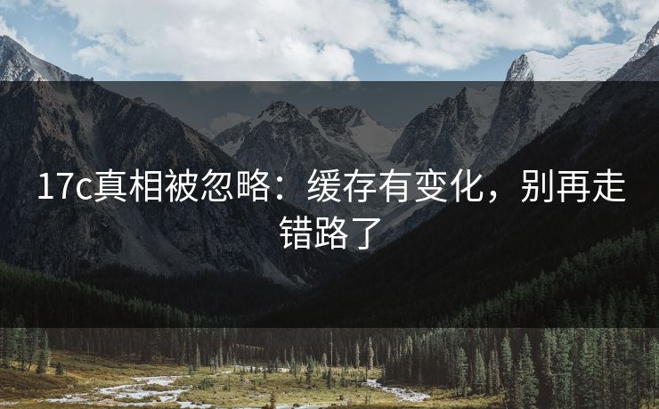 17c真相被忽略:缓存有变化,别再走错路了